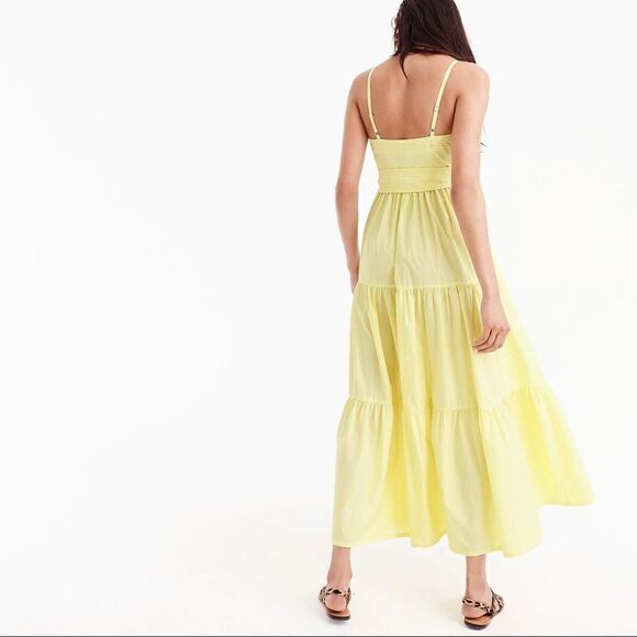 J Crew Yellow Striped Tiered Maxi Dress - Picture 4 of 4